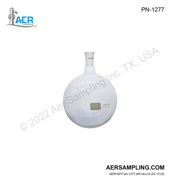 Aer Sampling product image PN-1277 Round Bottom Flask viewed from left
