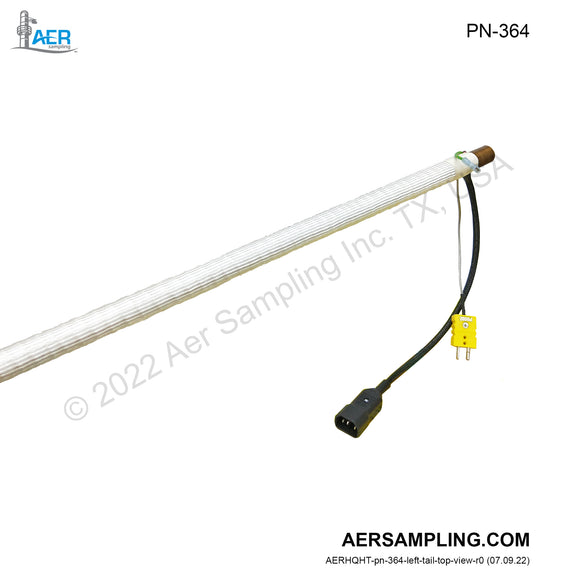 Aer Sampling product image PN-364 6ft 220-240V probe heater viewed from left tail top