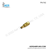 Aer Sampling product image PN-742 critical orifice assembly size 730 viewed from right tail top