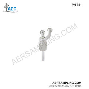 Aer Sampling product image PN-751 short impinger insert viewed from left head top