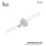Aer Sampling product image PN-756 filter holder glass 3-inch outlet viewed from right tail top