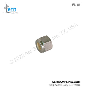 Aer Sampling product image PN-81 3/8 inch SUS Nut viewed from left head top