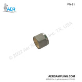 Aer Sampling product image PN-81 3/8 inch SUS Nut viewed from right tail top