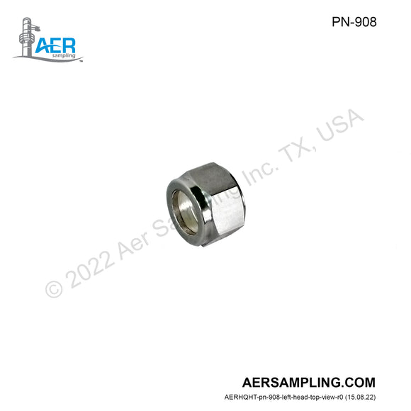 Aer Sampling product image PN-908 16 mm SUS Nut viewed from left head top