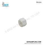 Aer Sampling product image PN-918 16 mm PTFE Nut viewed from left head top
