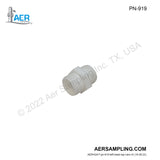 Aer Sampling product image PN-919 16 mm PTFE Body Straight Union viewed from left head top