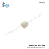 Aer Sampling product image PN-922 1/4 inch PTFE Nut viewed from right tail top