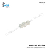 Aer Sampling product image PN-925 S13/5 Ball to 1/4 inch Tube, PTFE Ball Joint Adapter viewed from left head top